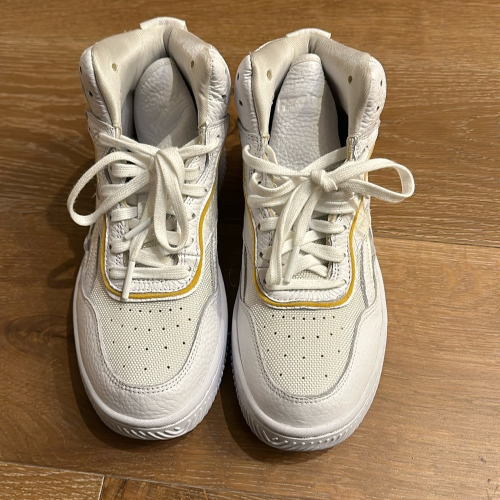 Victoria Beckham for Reebok white sneakers with yellow trim